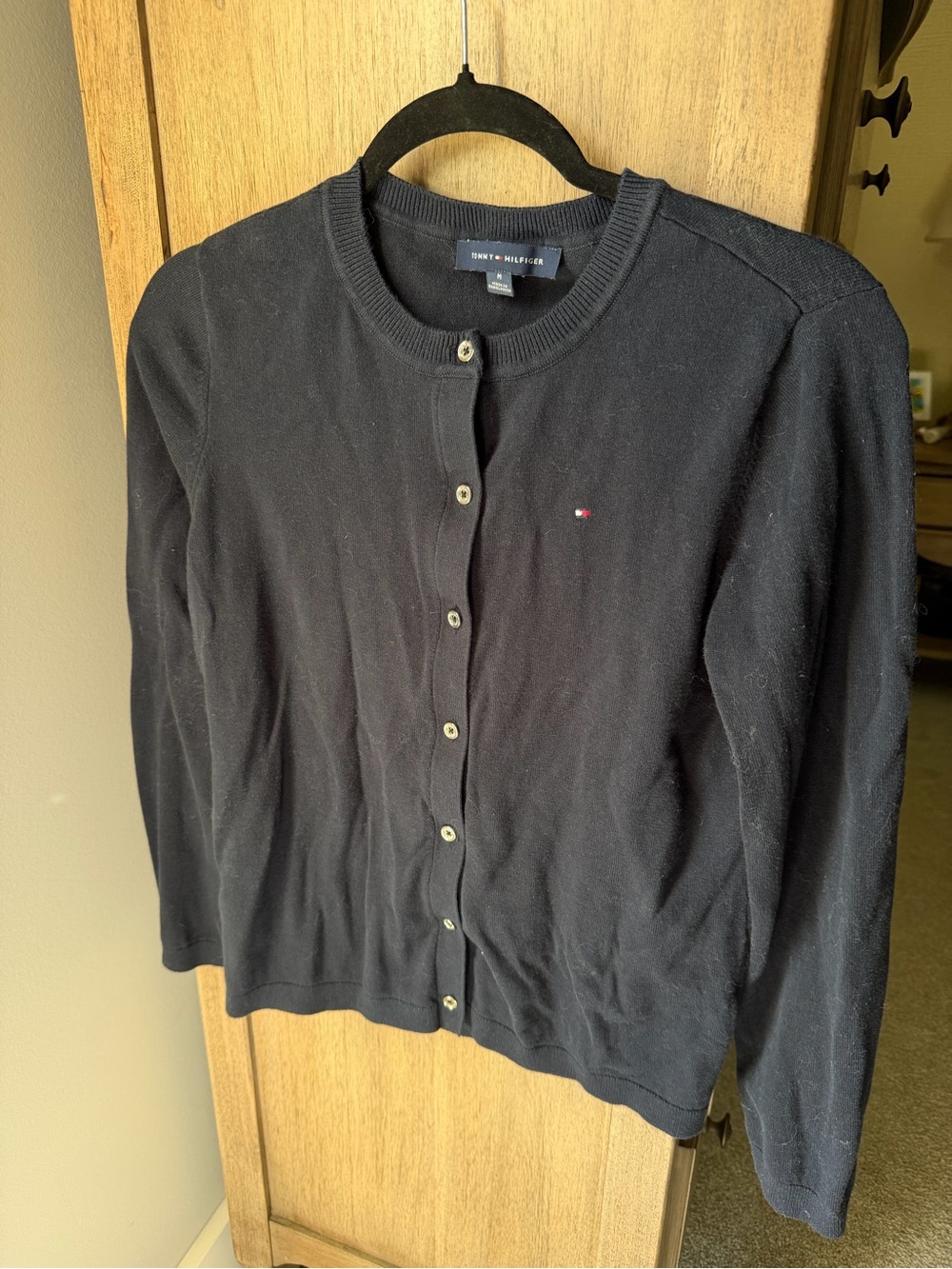 Tommy Hilfiger Navy Classic Crewneck Button Cardigan